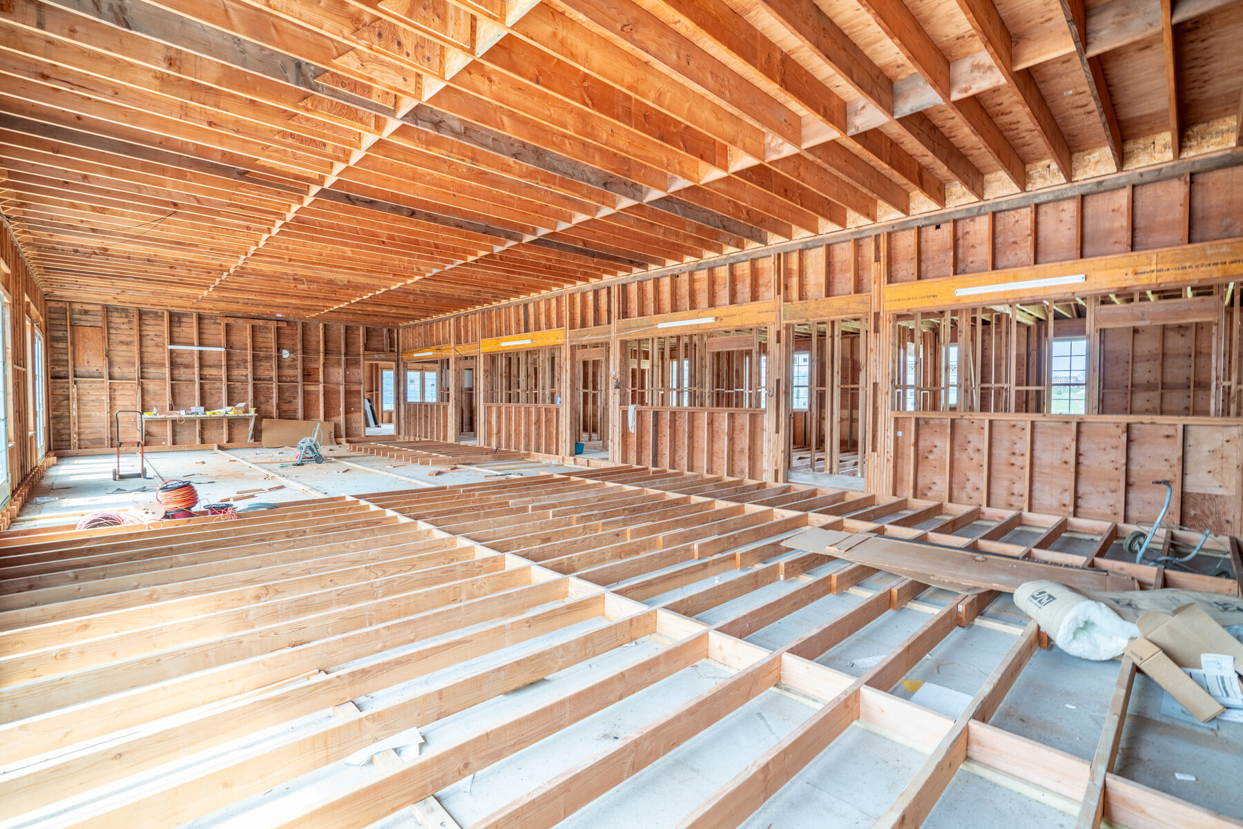 Multi-use barn second-floor loft framing